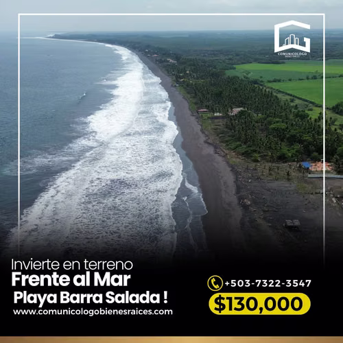 Terreno Frente al Mar Playa Barra Salada Sonsonate - Imagen 3
