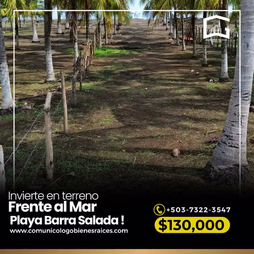 Terreno Frente al Mar Playa Barra Salada Sonsonate - Imagen 4