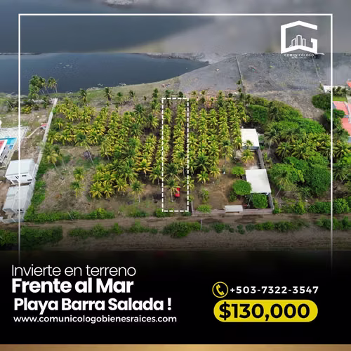 Terreno Frente al Mar Playa Barra Salada Sonsonate - Imagen 2