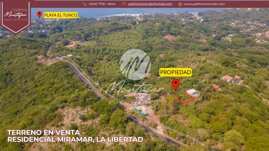 TERRENO EN VENTA – RESIDENCIAL MIRAMAR, LA LIBERTAD CERCA DE PLAYA EL TUNCO - Imagen 1