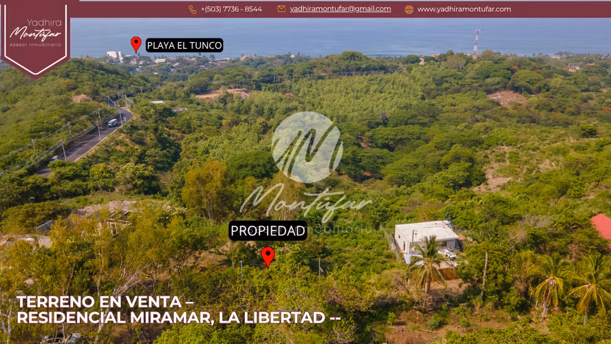 VENTA DE TERRENO EN LOTIFICACIÓN MIRAMAR, C. A TAMANIQUE, LA LIBERTAD. (A 5 MIN. DEL TUNCO)