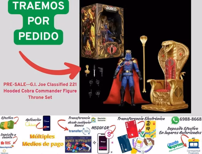 PRE-SALE--G.I. Joe Classified 221 Hooded  Cobra Commander Figure Throne Set  Pre Ordena tu Figura G.I Joe  Traemos cualquier figura de colección - Imagen 1