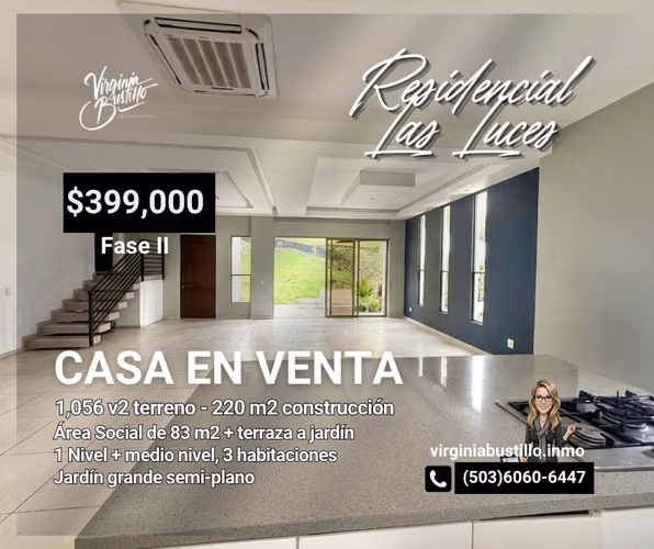 Residencial Las Luces, Fase II, casa de un nivel, carret. SurfCity