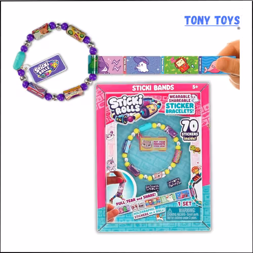 Sticki decals - Toy Bracelet - 124; Includes 70 decals - 124; assorted styles.