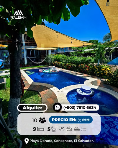 Alquiler por Airbnb de Casa de Playa, Frente al Mar, Full Amueblada.