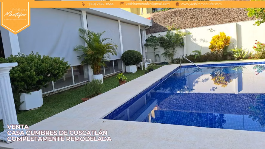 VENTA CASA EN CUMBRES DE CUSCATLÁN COMPLETAMENTE REMODELADA