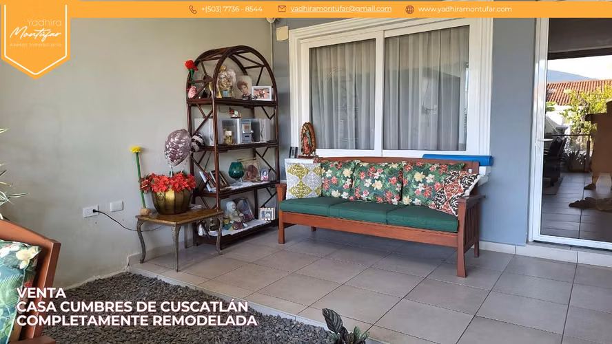 VENTA CASA EN CUMBRES DE CUSCATLÁN COMPLETAMENTE REMODELADA