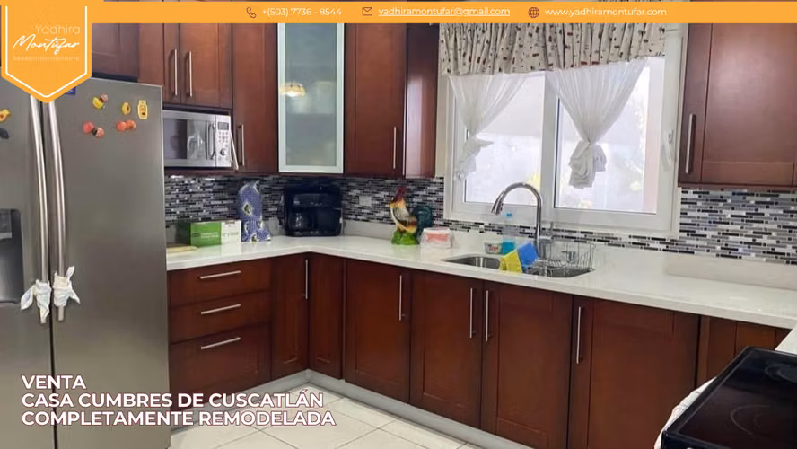 VENTA CASA EN CUMBRES DE CUSCATLÁN COMPLETAMENTE REMODELADA