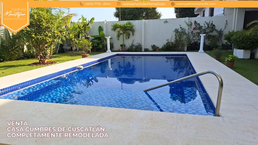 VENTA CASA EN CUMBRES DE CUSCATLÁN COMPLETAMENTE REMODELADA