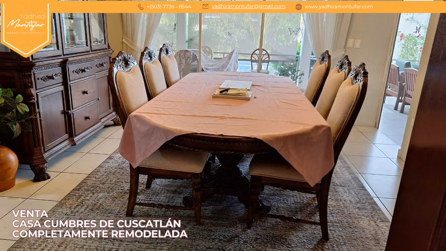 VENTA CASA EN CUMBRES DE CUSCATLÁN COMPLETAMENTE REMODELADA