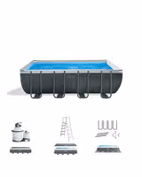 Piscina rectangular sobre el suelo con estructura Ultra XTR® y bomba con filtro de arena - 18' x 9' x 52" - Imagen 2