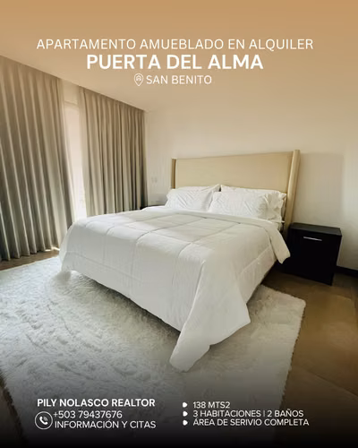 Apartamento AMUEBLADO en Torre Puerta del Alma en alquiler Colonia San Benito - Imagen 5