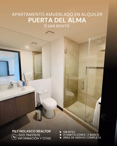 Apartamento AMUEBLADO en Torre Puerta del Alma en alquiler Colonia San Benito - Imagen 7