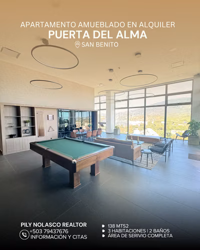 Apartamento AMUEBLADO en Torre Puerta del Alma en alquiler Colonia San Benito - Imagen 11