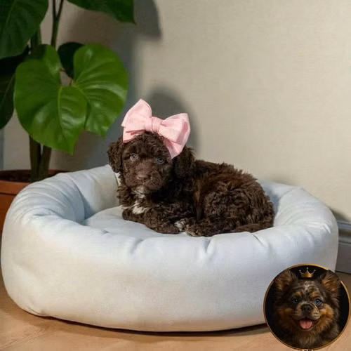 French Poodle Chocolate Miniatura