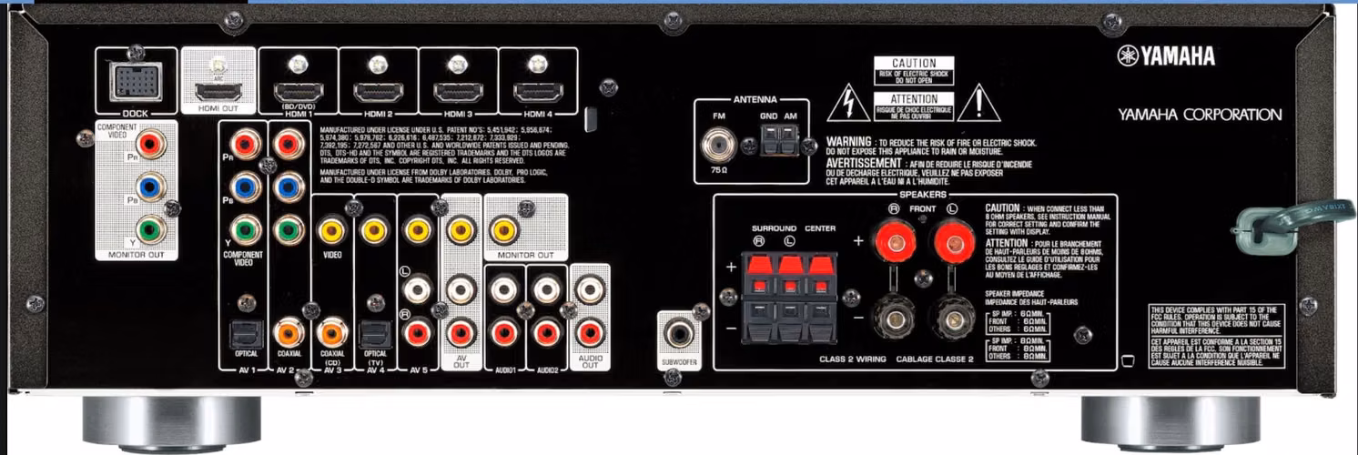 YAMAHA amplificador power 240 Watts HDMI salidas, control y antena original DTS, Dolby, 5.1 TEATRO - Imagen 2