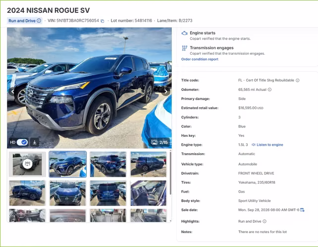 NISSAN ROGUE SV 2024 1.5 TURBO