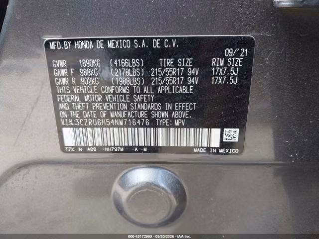 HONDA HRV EX 2022 AWD