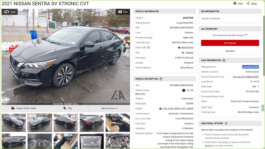 NISSAN SENTRA SV 2021