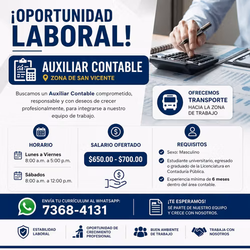 Auxiliar Contable - San Vicente