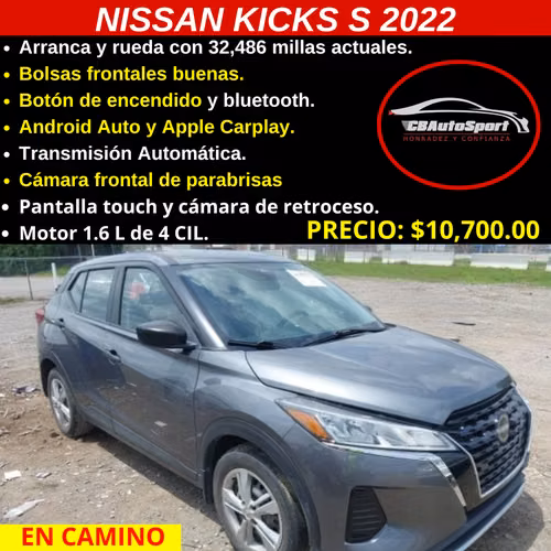 NISSAN KICKS S 2022 GRIS