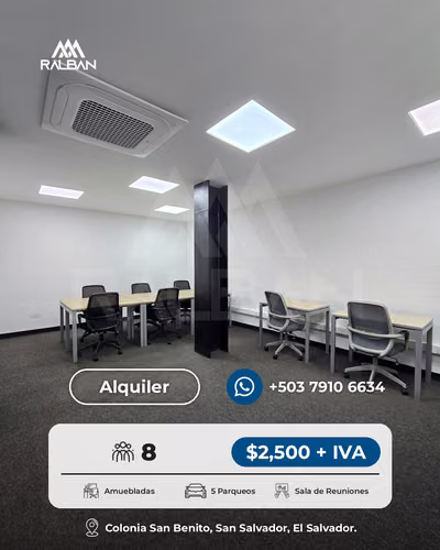 Alquiler de Oficinas TODO INCLUIDO en San Benito, Zona PREMIUM, S.S.