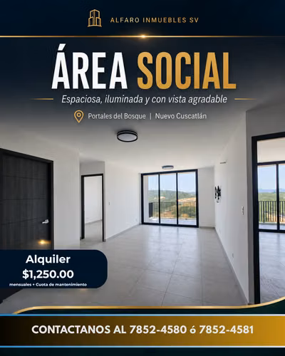 Apartamento en alquiler en Portales del Bosque | Nuevo Cuscatlán
