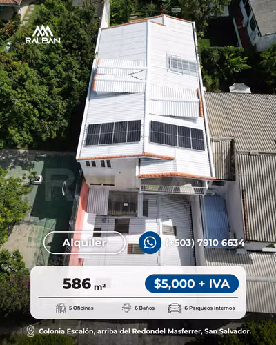 Alquiler de Casa Grande para Uso Comercial en Colonia Escalón, S.S.