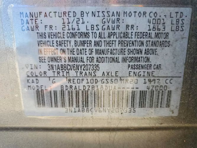 NISSAN SENTRA SV 2022