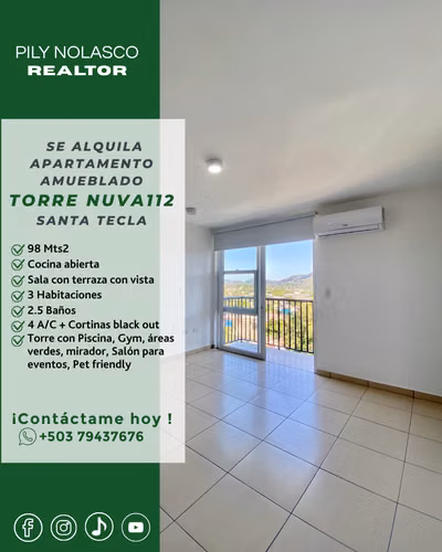 Santa Tecla Moderno apartamento en alquiler en Torre NUVA 112