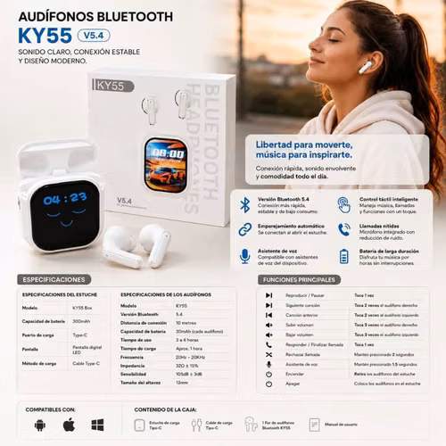 AUDÍFONOS BLUETOOTH DE ALTA CALIDAD