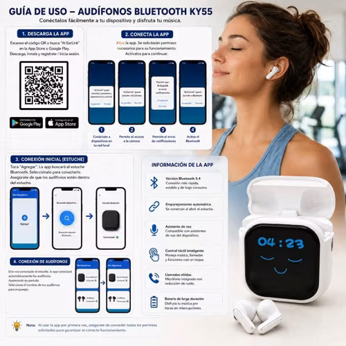 AUDÍFONOS BLUETOOTH DE ALTA CALIDAD - Imagen 2