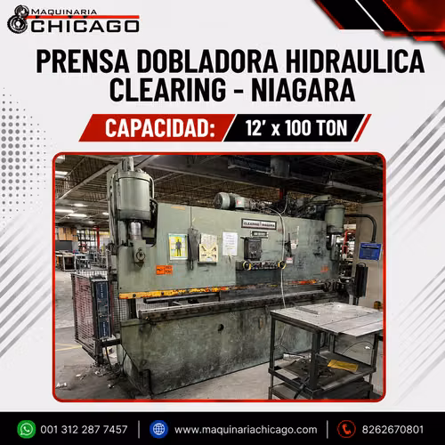 PRENSA DOBLADORA HIDRAULICA CLEARING - NIAGARA 12' x 100 TON