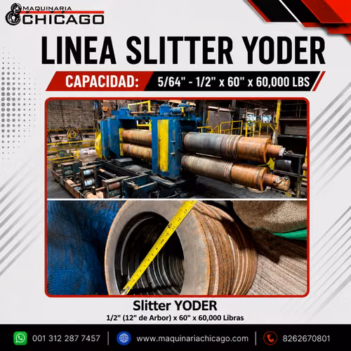 LÍNEA SLITTER YODER 5/64" - 1/2" x 60" x 60,000 LBS