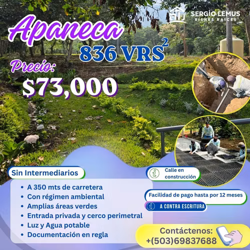 Inversión y Exclusividad en Apaneca: Terreno plano de 836 v²