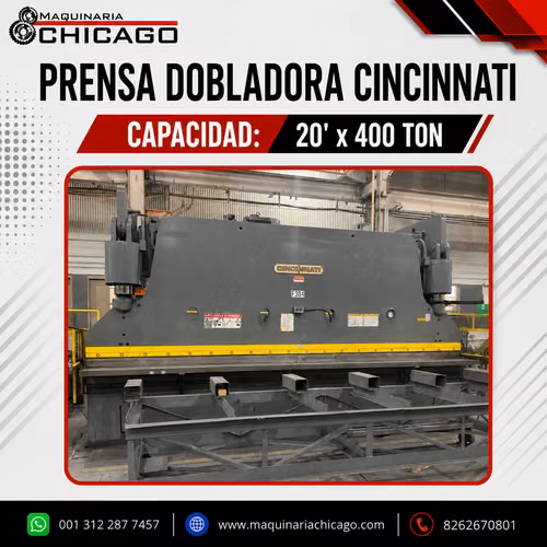 PRENSA DOBLADORA CINCINNATI 20' x 400 TON
