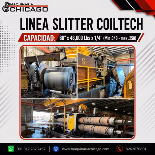 LINEA SLITTER COILTECH 60" x 48,000 LBS x 1/4" (MIN .048 - MAX .250)