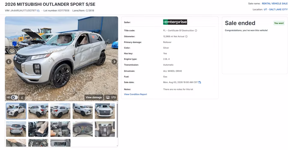 MITSUBISHI OUTLANDER SPORT SE 2026 AWD