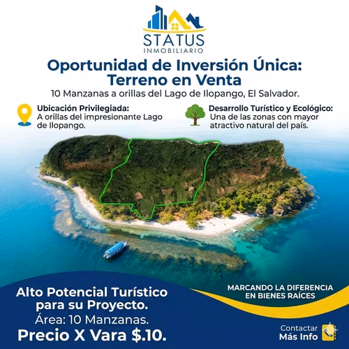 Terreno en venta en Lago de Ilopango, 10 manzanas
