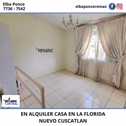 CASA EN ALQUILER EN RESIDENCIAL LA FLORIDA, NUEVO CUSCATLAN - Imagen 9