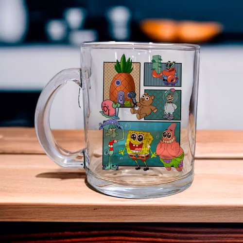 Taza de vidrio personalizada