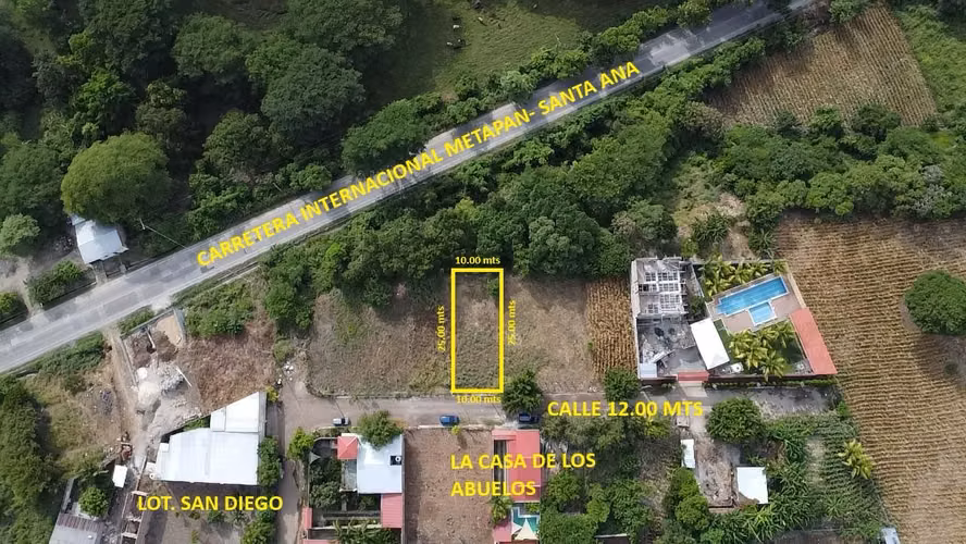 En Venta Solar de 10x25 en San Diego Metapán,Negociable.