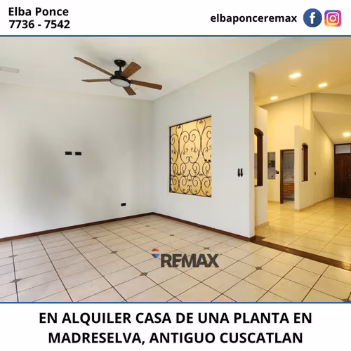 CASA DE UNA PLANTA EN ALQUILER EN MADRESELVA ANTIGUO CUSCATLAN - Imagen 2