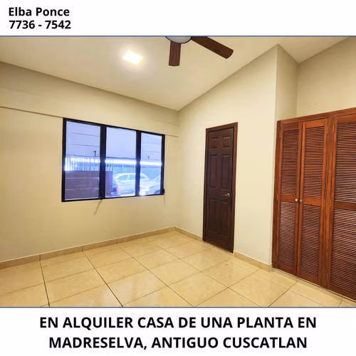 CASA DE UNA PLANTA EN ALQUILER EN MADRESELVA ANTIGUO CUSCATLAN