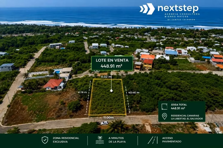 LOTE EN VENTA EN RESIDENCIAL PRIVADA CANARIAS, LA LIBERTAD - Imagen 5