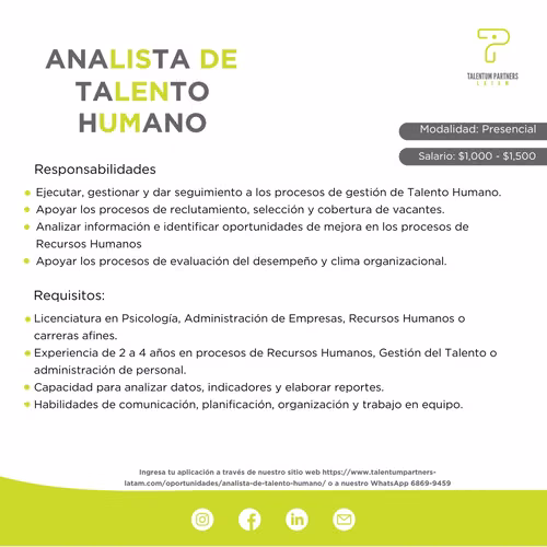 Analista de Talento Humano