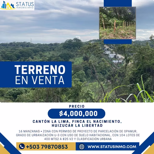 En Venta 16 Manzanas en Huizúcar, La Libertad, El Chaparral - Imagen 3