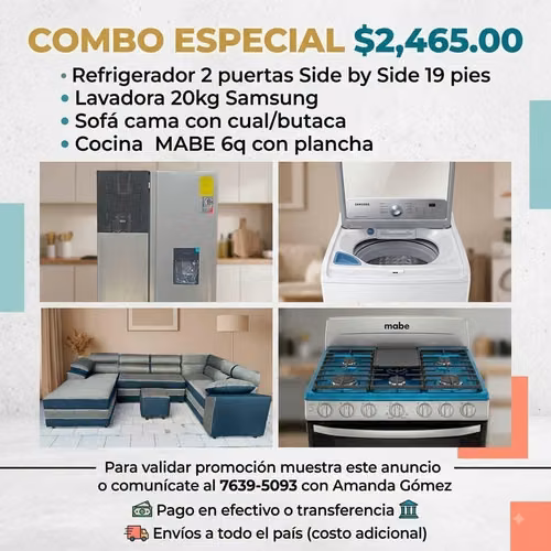 ¡AMUEBLA TU CASA DE UNA VEZ! COMBO EN OFERTA