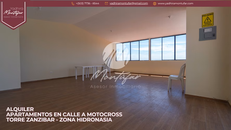 Alquiler de apartamento en Torre Zanzibar Calle a Motocross, Zona Hidronasia