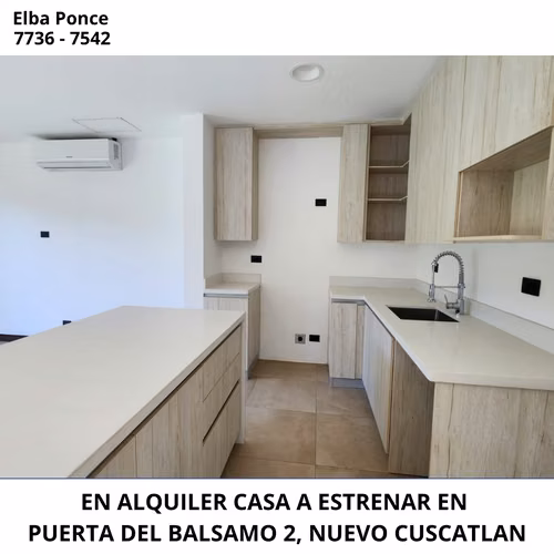 CASA EN ALQUILER, A ESTRENAR, EN PUERTA DEL BALSAMO 2, NUEVO CUSCATLAN